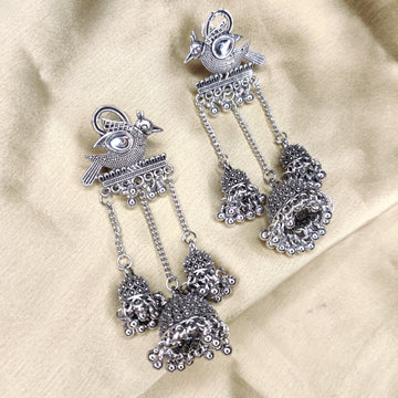 Oxidised Bird Jhumki