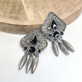 Oxidized Black Afghani Studs