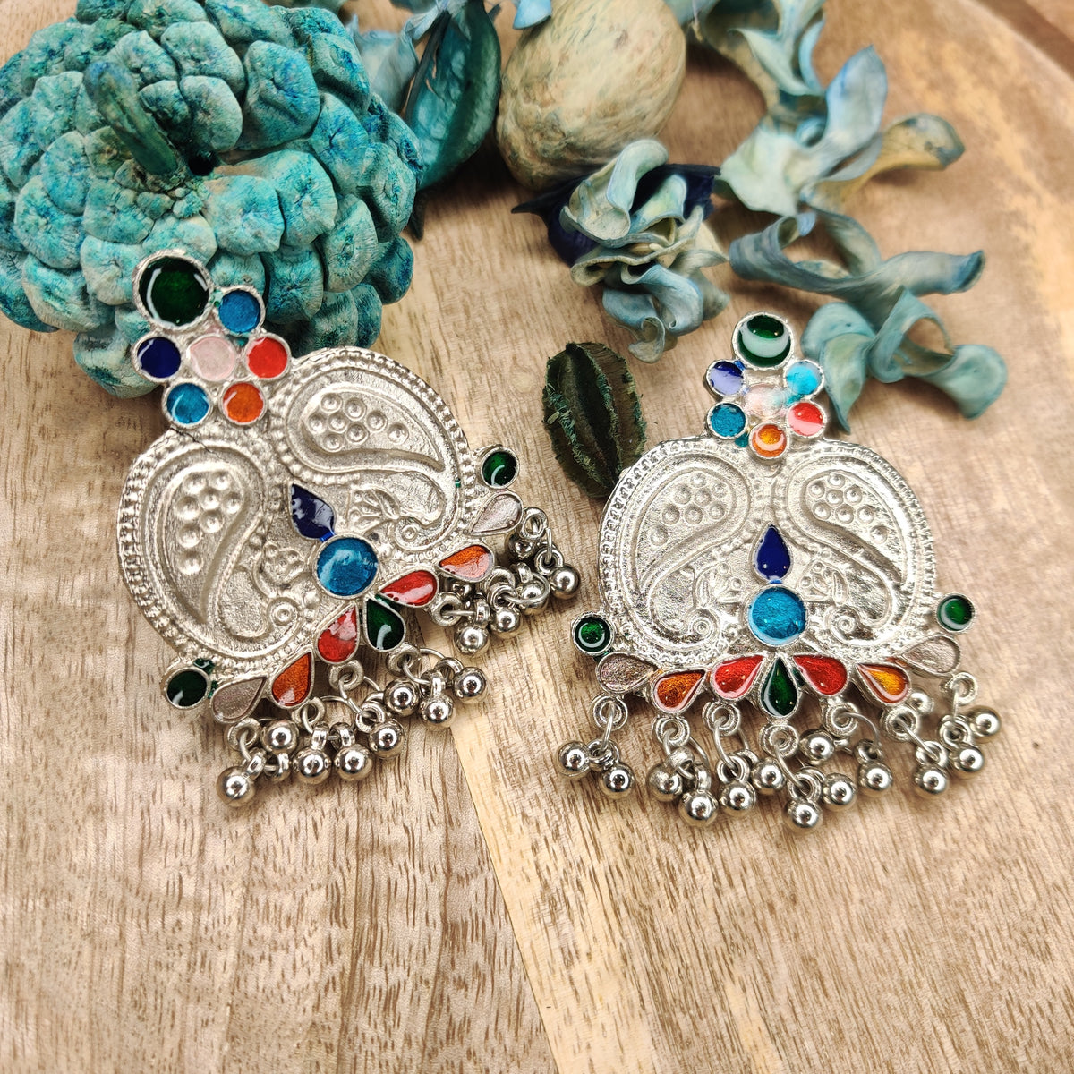 Tribal Multi-Color Afghani Studs
