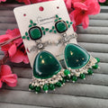 Handcrafted Green Stone Danglers
