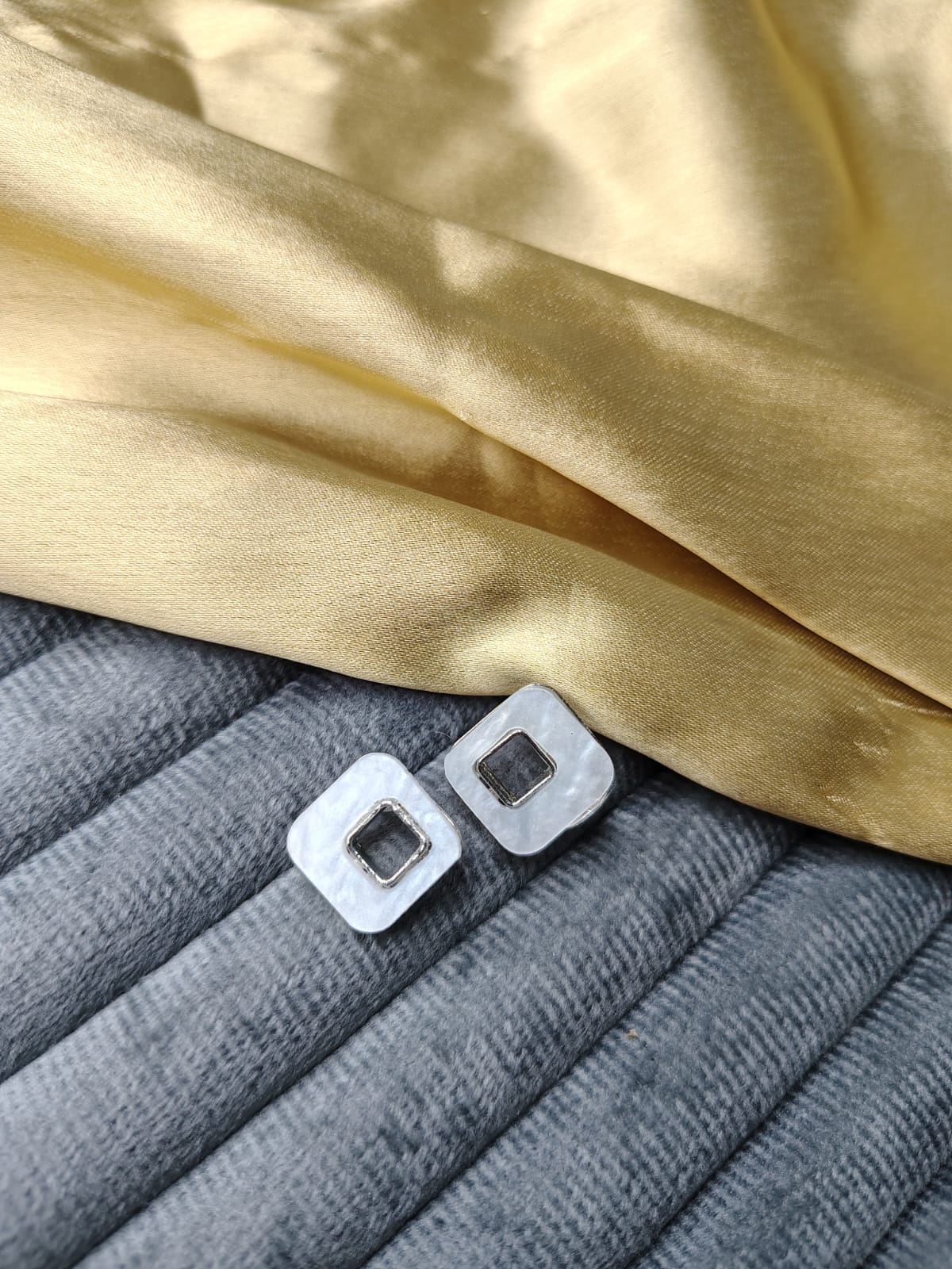 Square Stone Studs