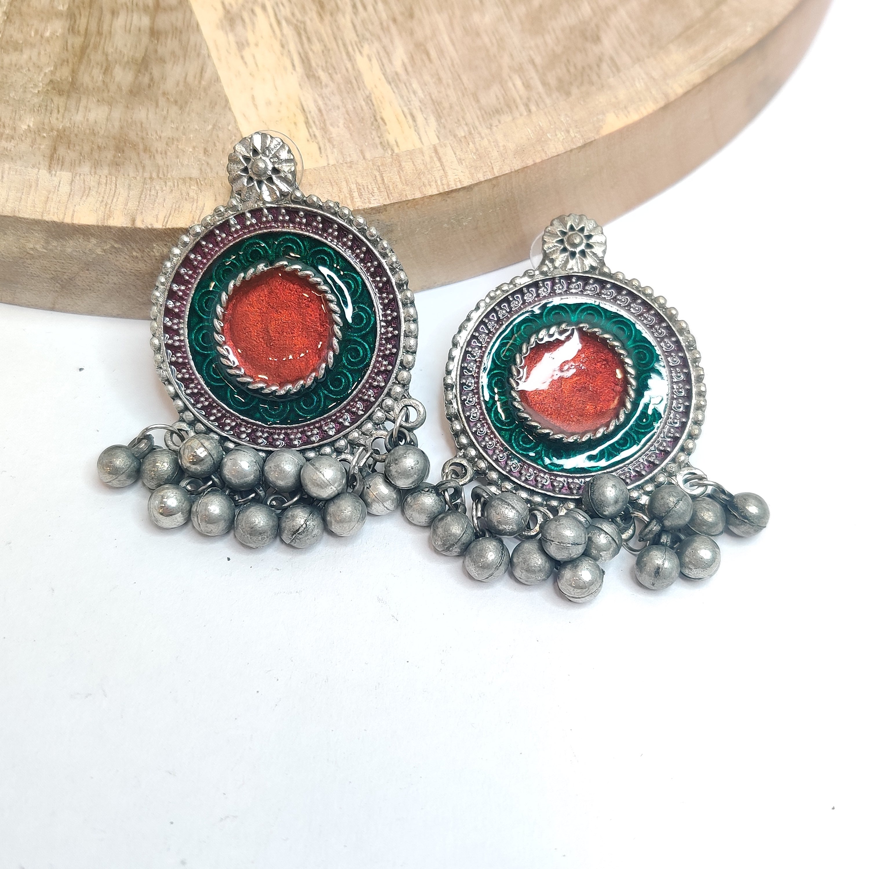 Lightweight Afghani Tribal Studs In Multi Color