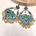 Ethnic Green Afghani Statement Earrings