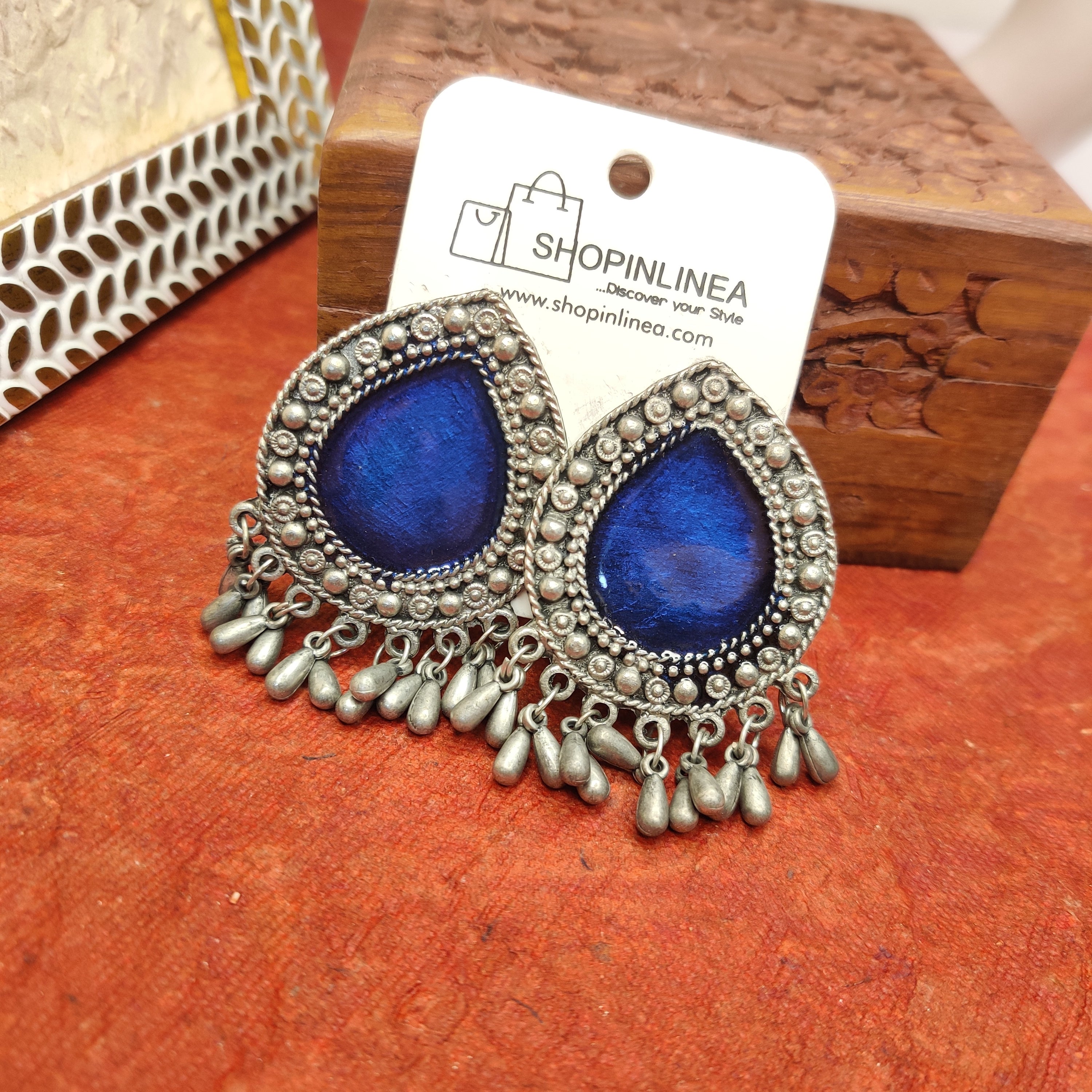 Royal Blue Enamel Studs