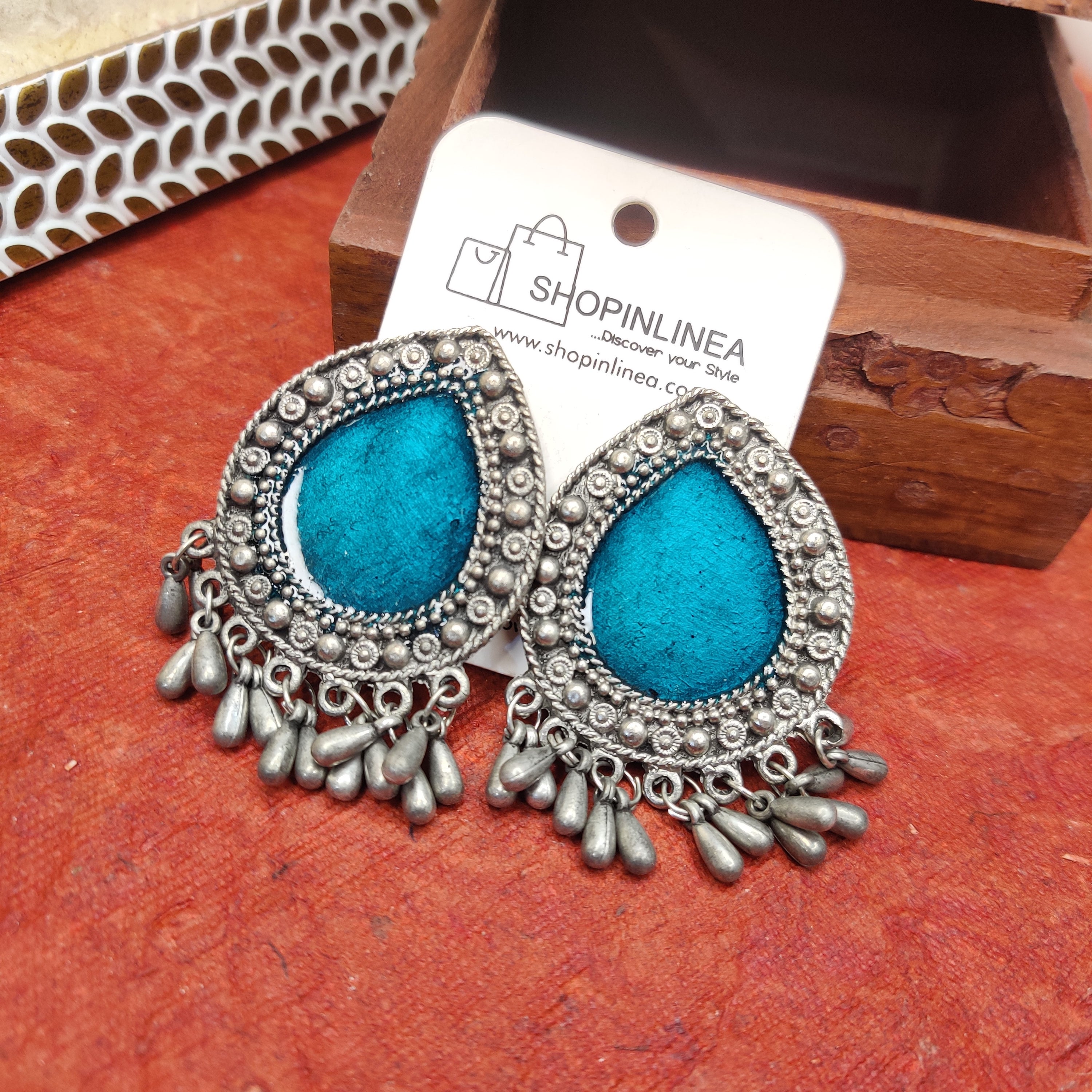 Blue Enamel Studs
