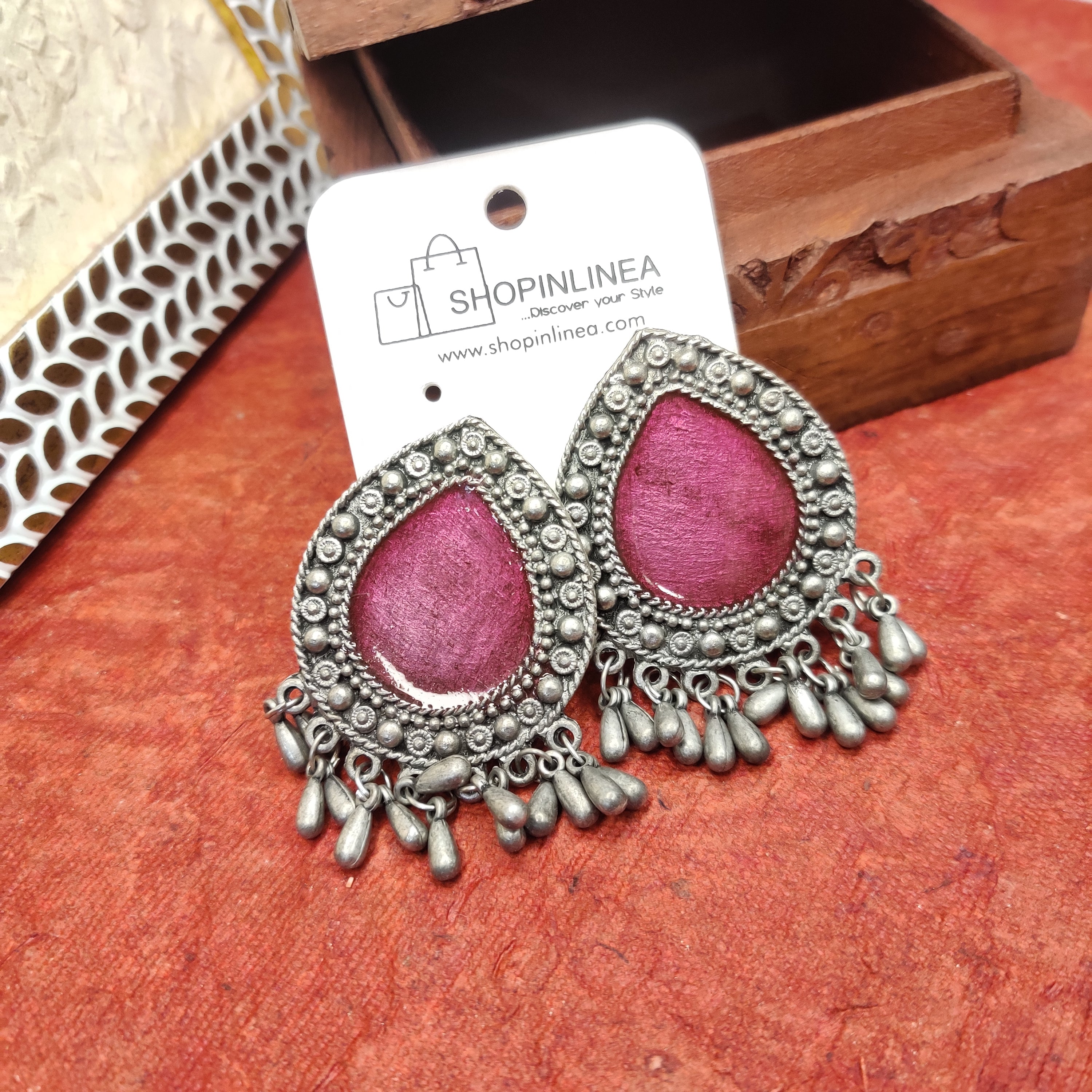 Pink Enamel Studs