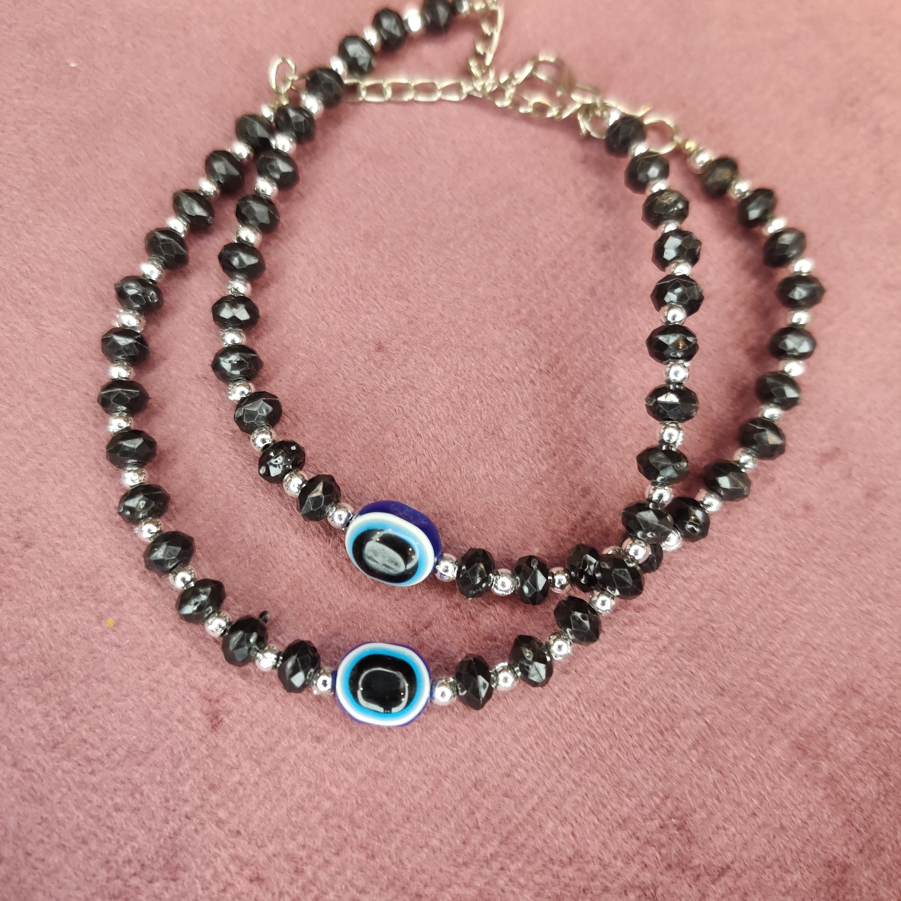 Blue Evil Eye Beaded Anklet