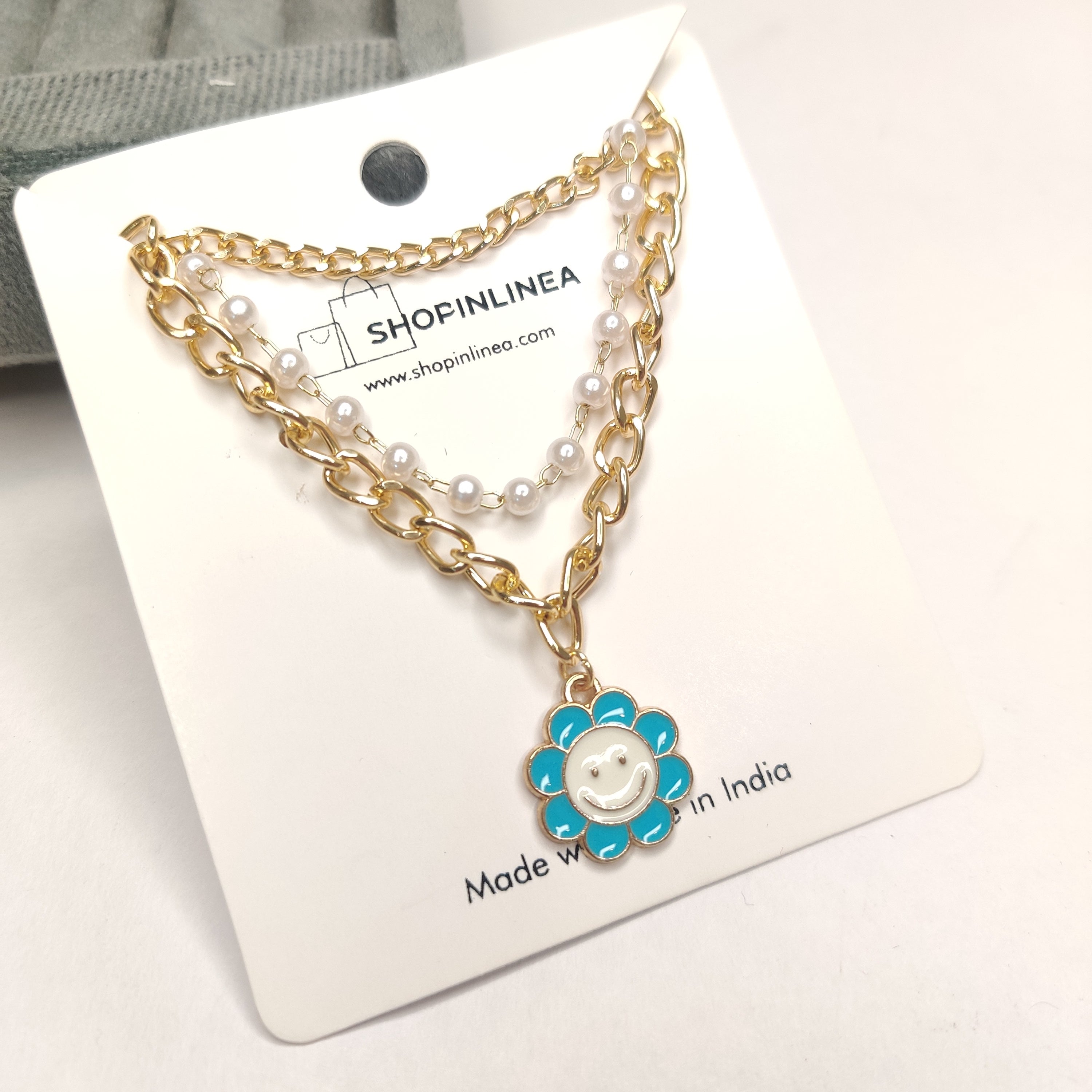 Cute Blue Floral Stack Bracelet