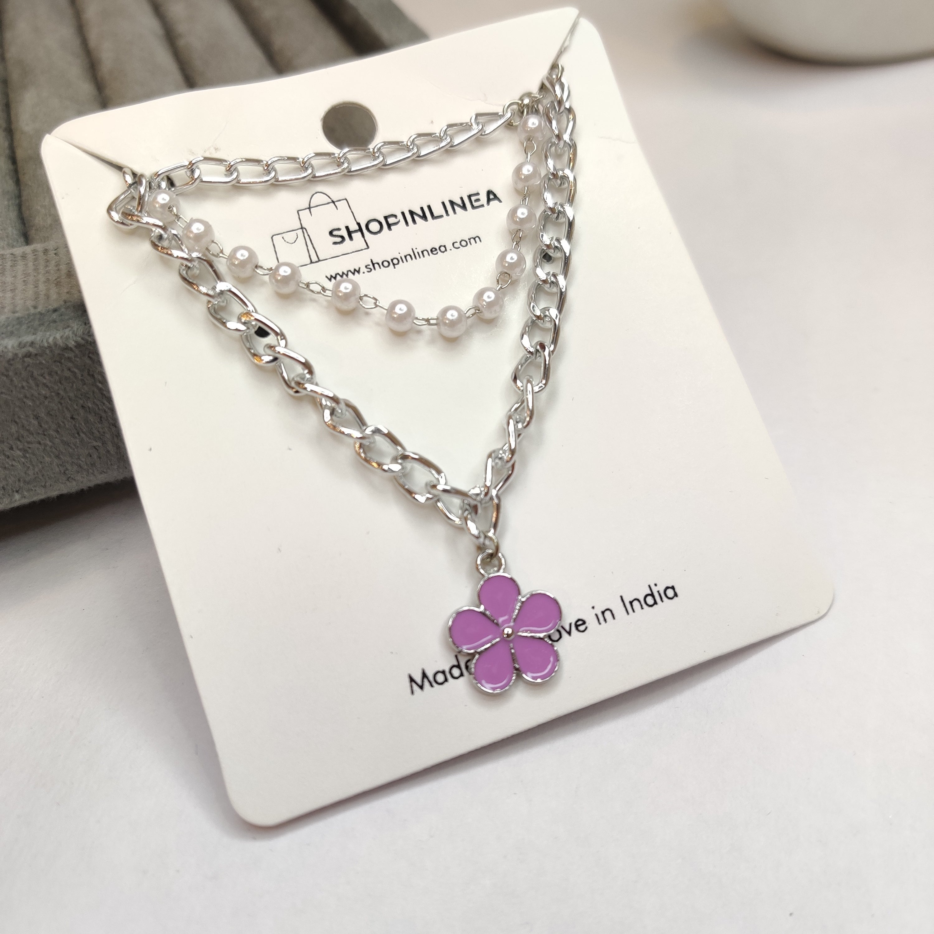 Purple Daisy Stack Bracelet