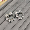 Silver Pearl Hoops