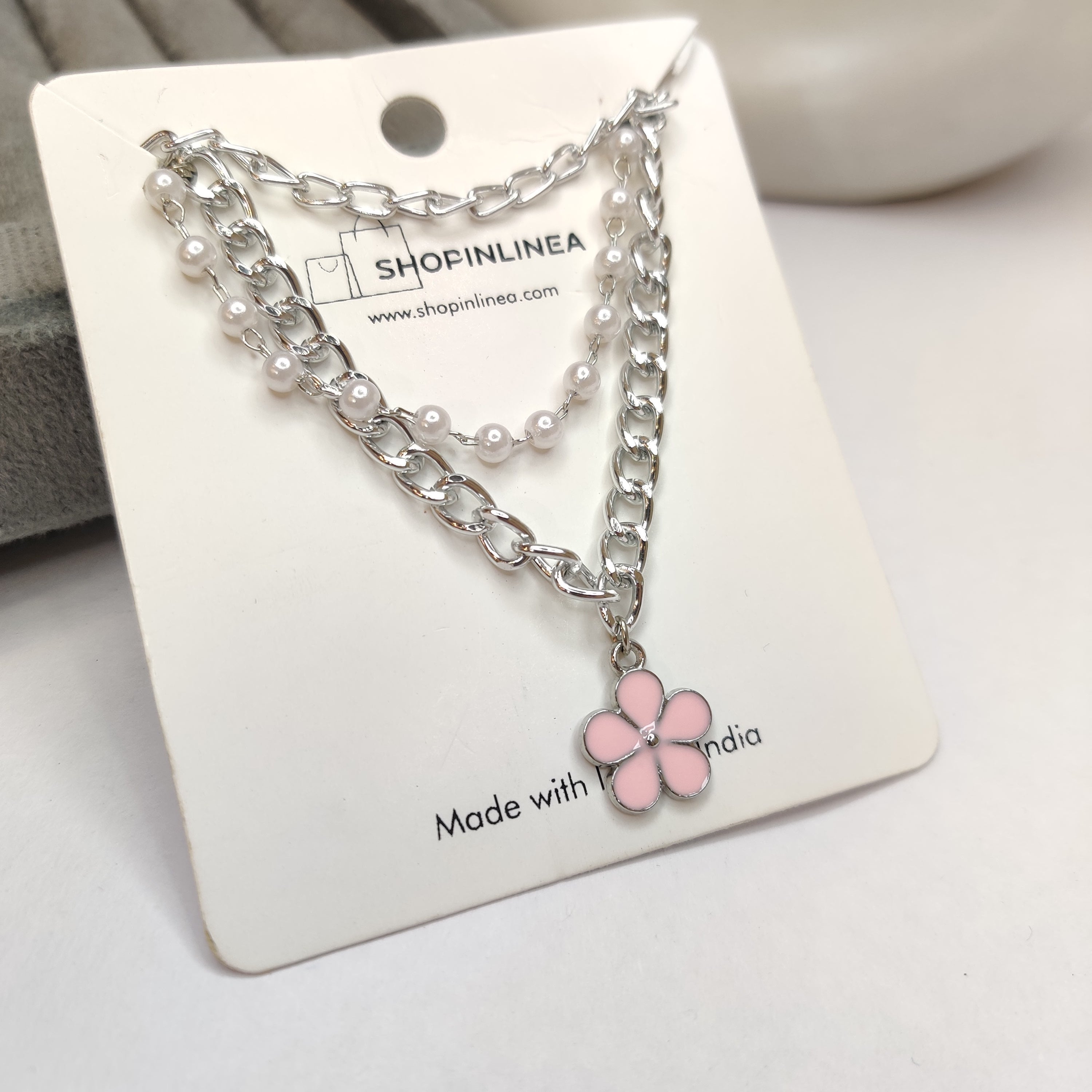 Pink Daisy Stack Bracelet