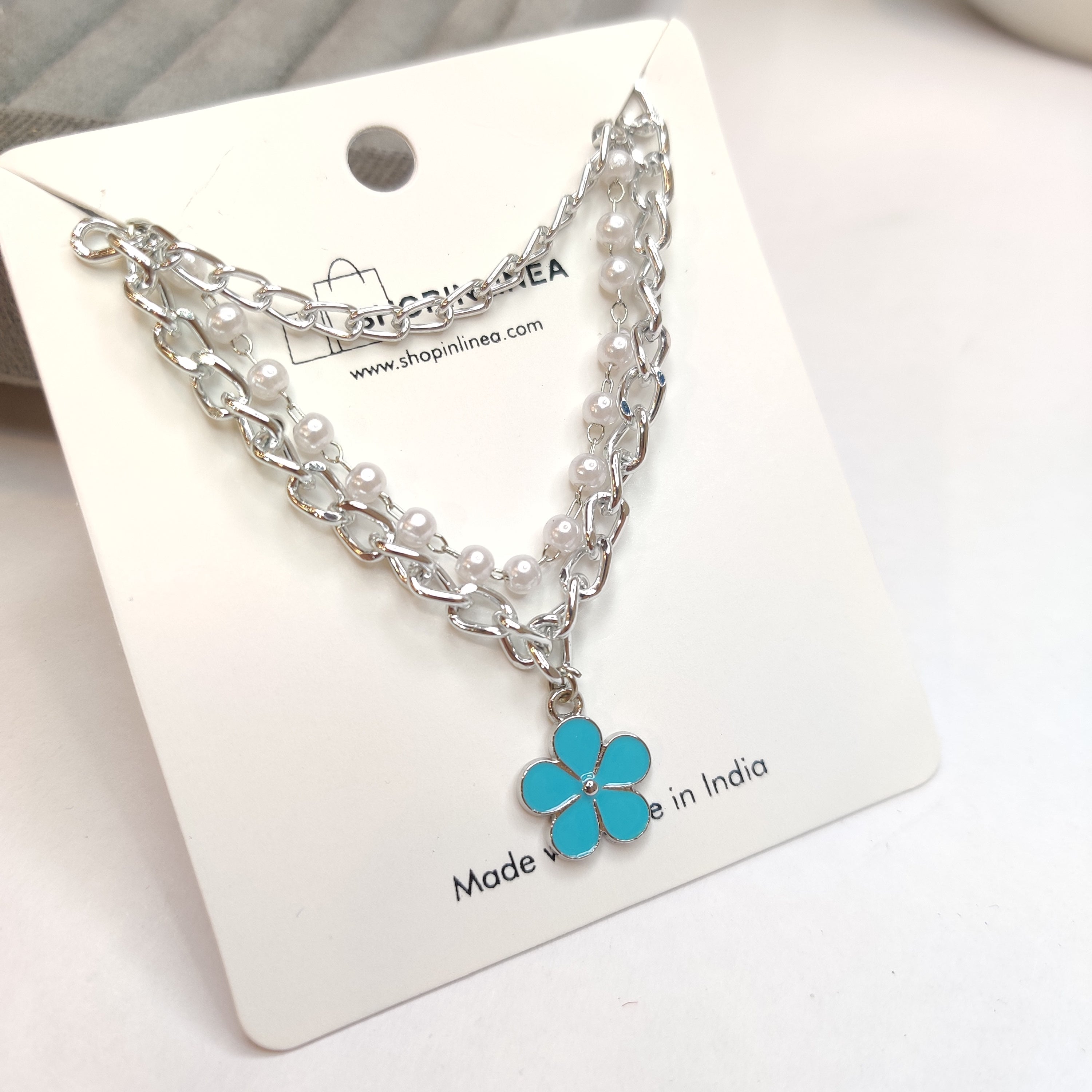 Blue Daisy Stack Bracelet