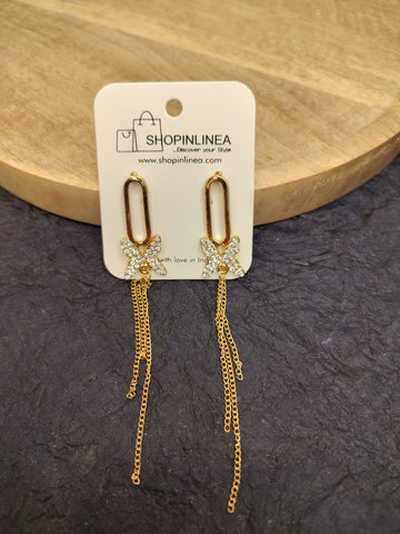 Golden Cascade Chain Earrings