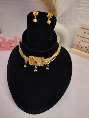 Timeless Royal Brass Necklace Set