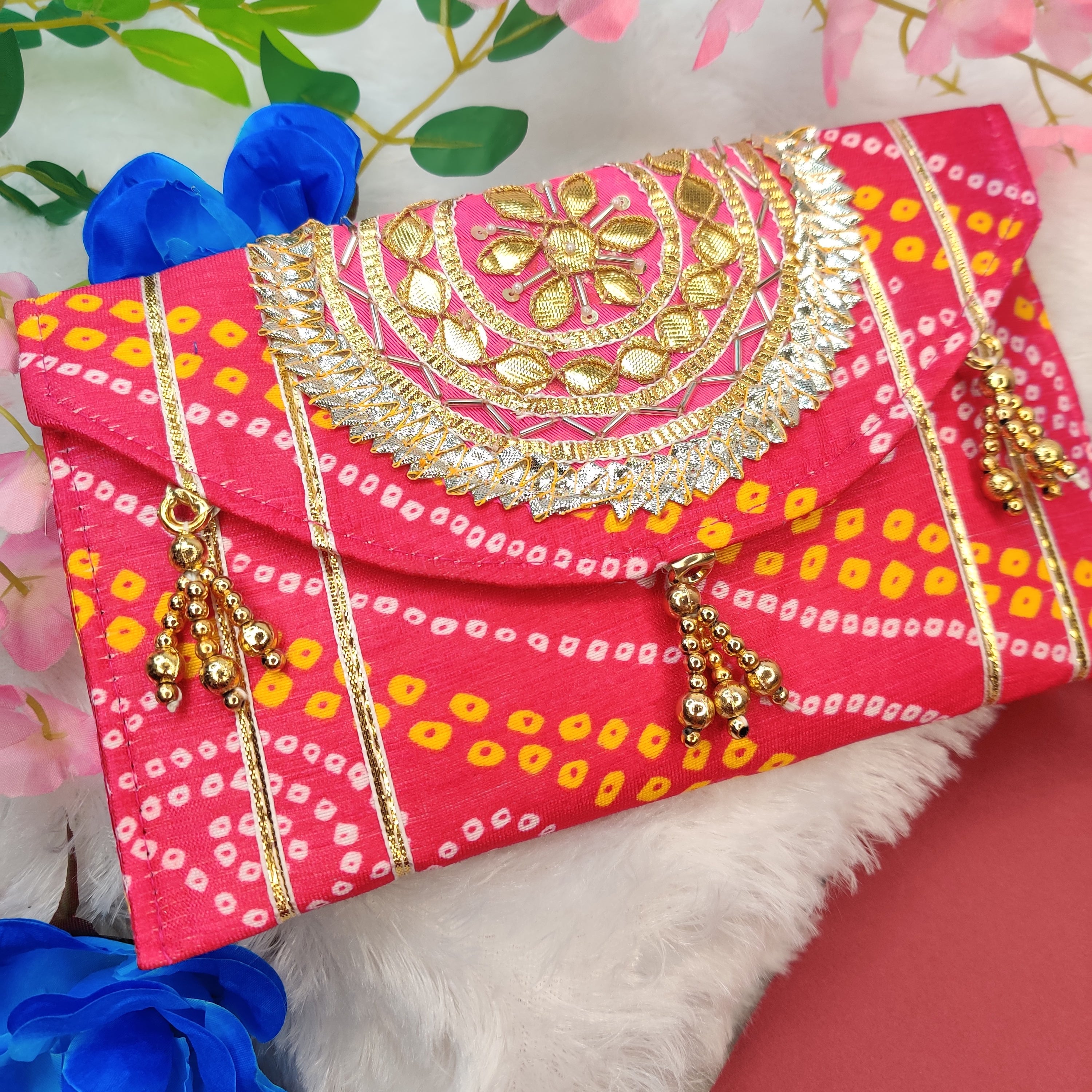 Jaipuri Clutch Hot Pink