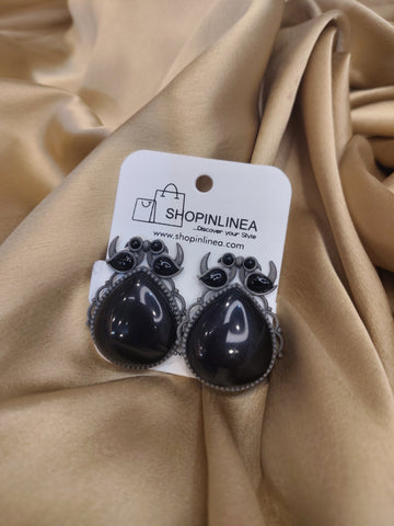 Classic Black Oxidised Studs