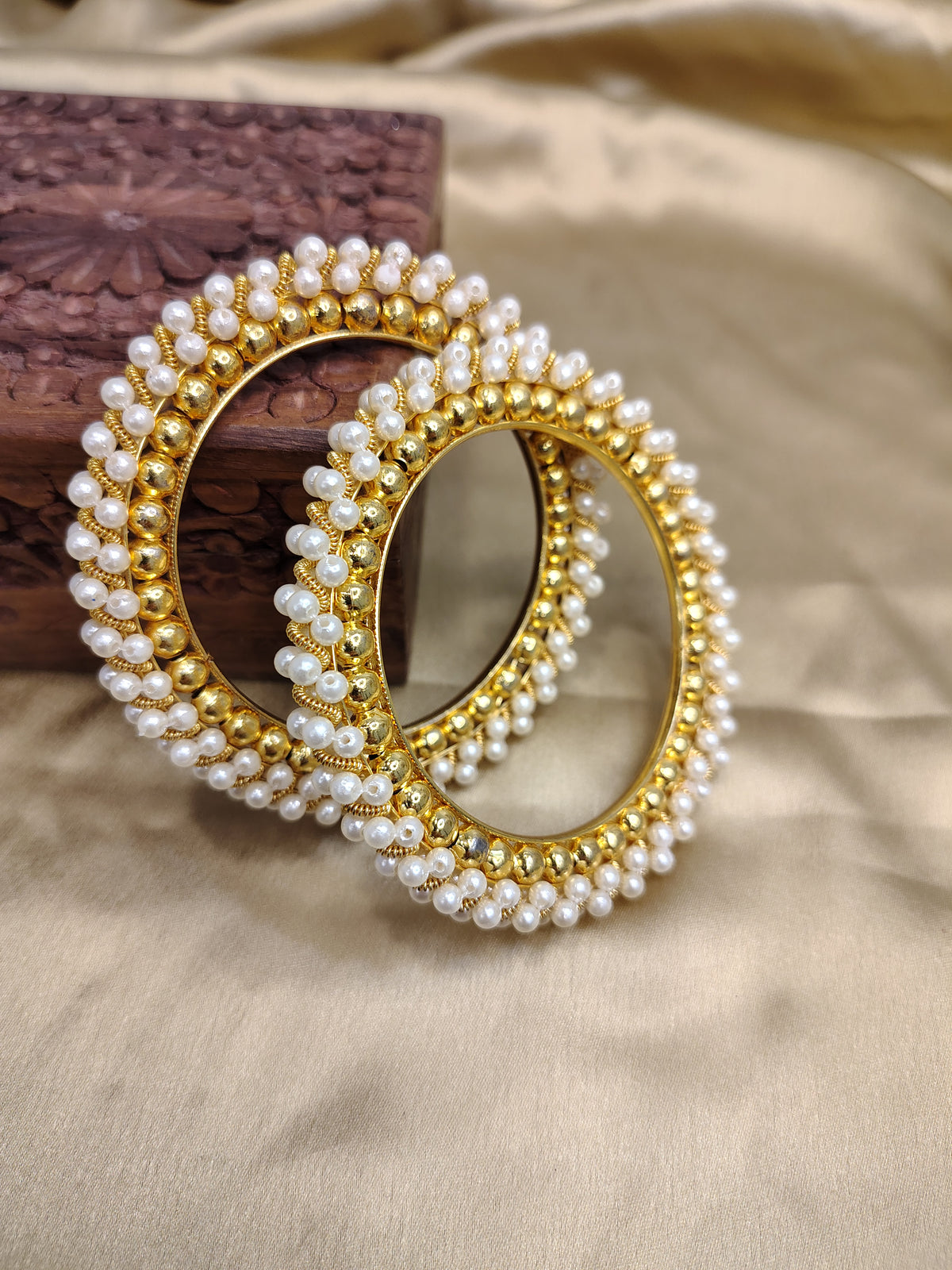 Pearl Bangles Set for Women | Traditional Ethnic Jewelry
