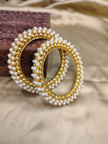 Pearl Bangles Set for Women | Traditional Ethnic Jewelry