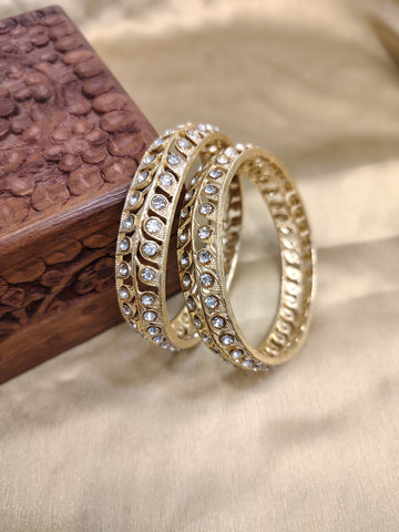 Designer Golden Bangles Set | Lightweight & Stylish Accessories