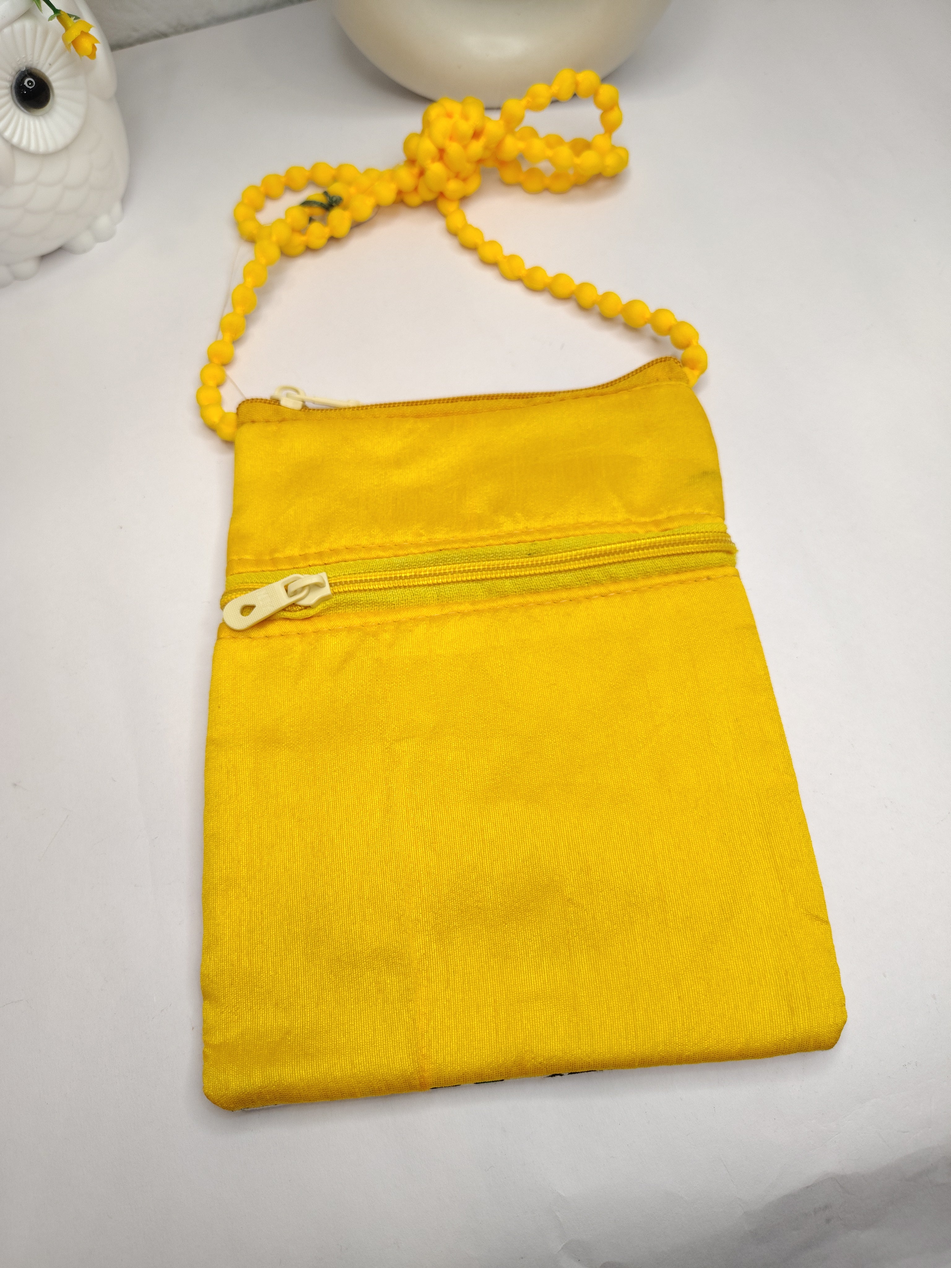 Ethnic Warli Art Yellow Sling Bag for Women