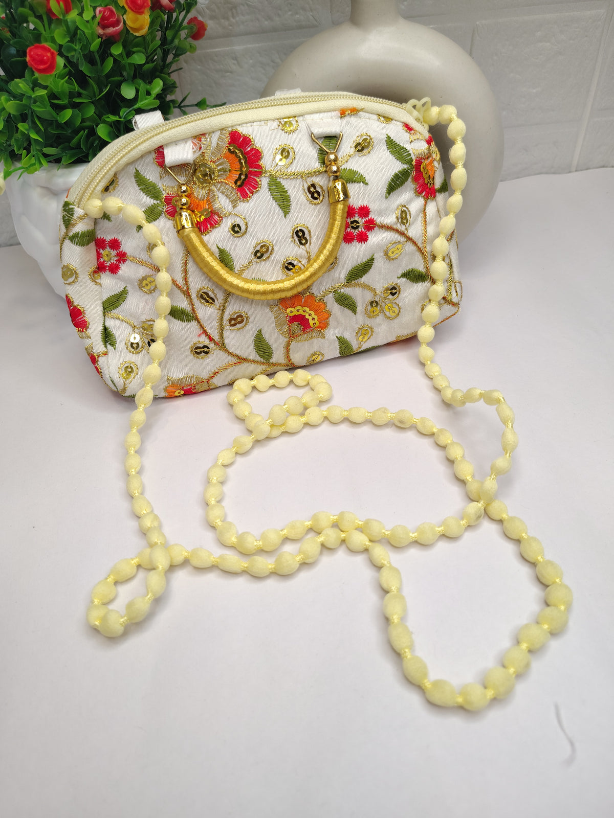 Colorful Embroidered Sling Bag