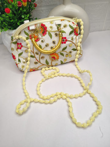 Colorful Embroidered Sling Bag