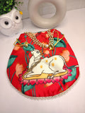 Pichwai Print Red Silk Potli