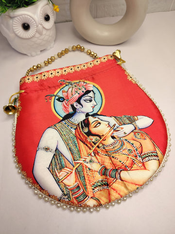 Radha Krishna Design Potli Bag