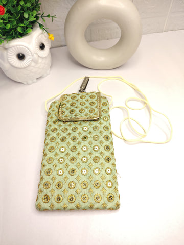 Premium Embroidered Mobile Pouch Bag