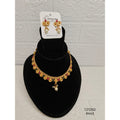 Colorful Gold Necklace with Pink and Green Stones – Festive Collection
