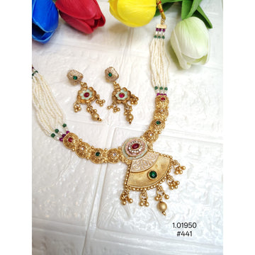 Elegant Gold-Plated Heritage Necklace Set with Classic Finish