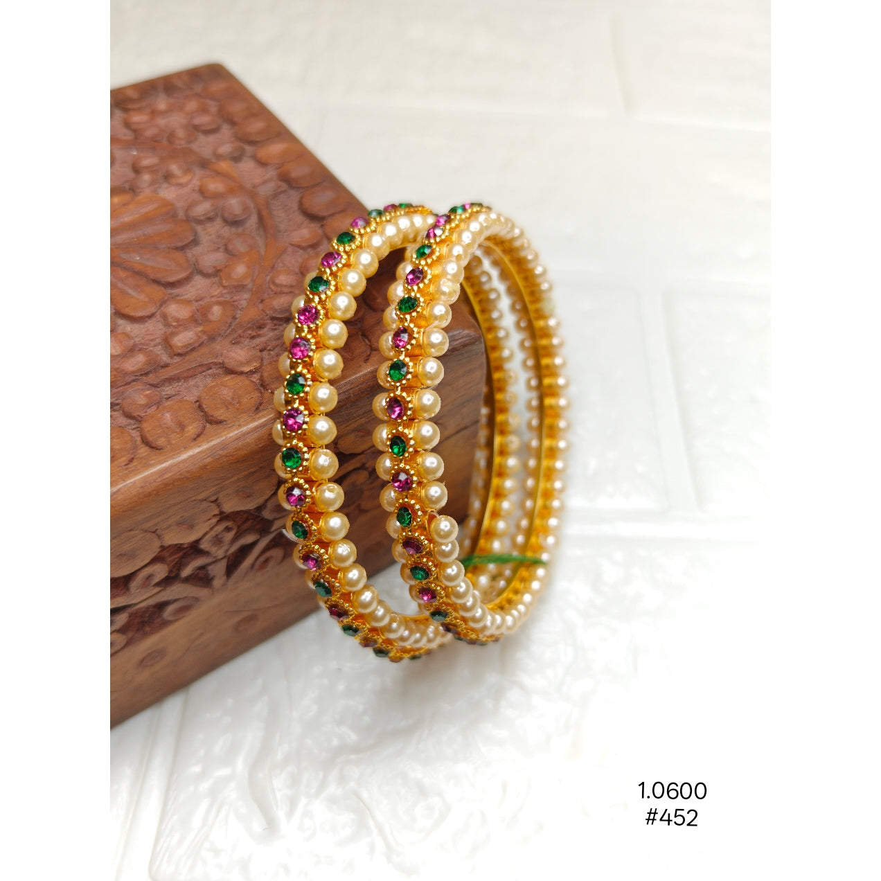 Traditional Gold Plated Pearl Studded Bangles