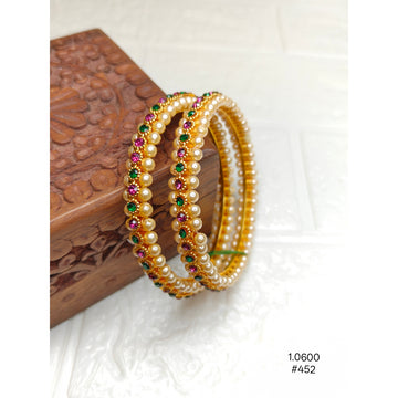 Traditional Gold Plated Pearl Studded Bangles
