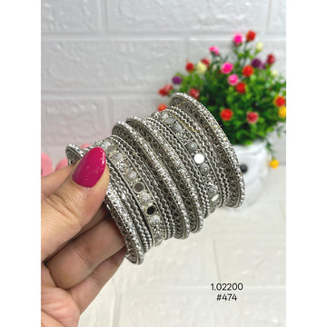Ethnic Oxidized Silver Bangles