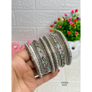Boho Style Oxidised Silver Bangles Set
