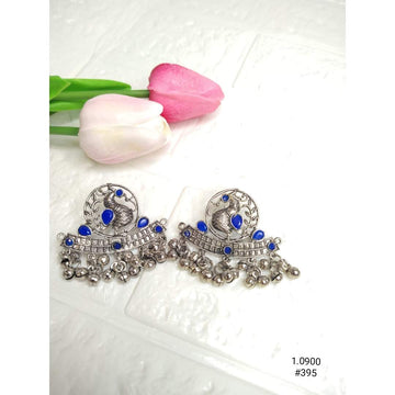 Oxidised Silver Plated Peacock Earrings