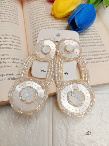 Neutral Tone Beaded Earrings