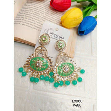 Green Designer Fashion Earrings