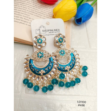Indian Meenakari Chandbali Earrings