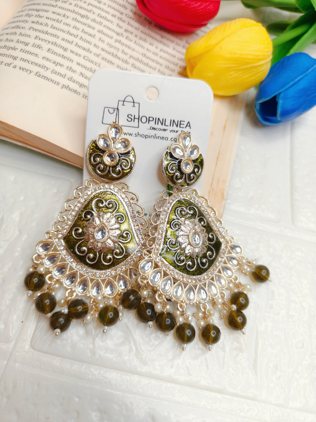 Designer Gold Chandbali Earrings