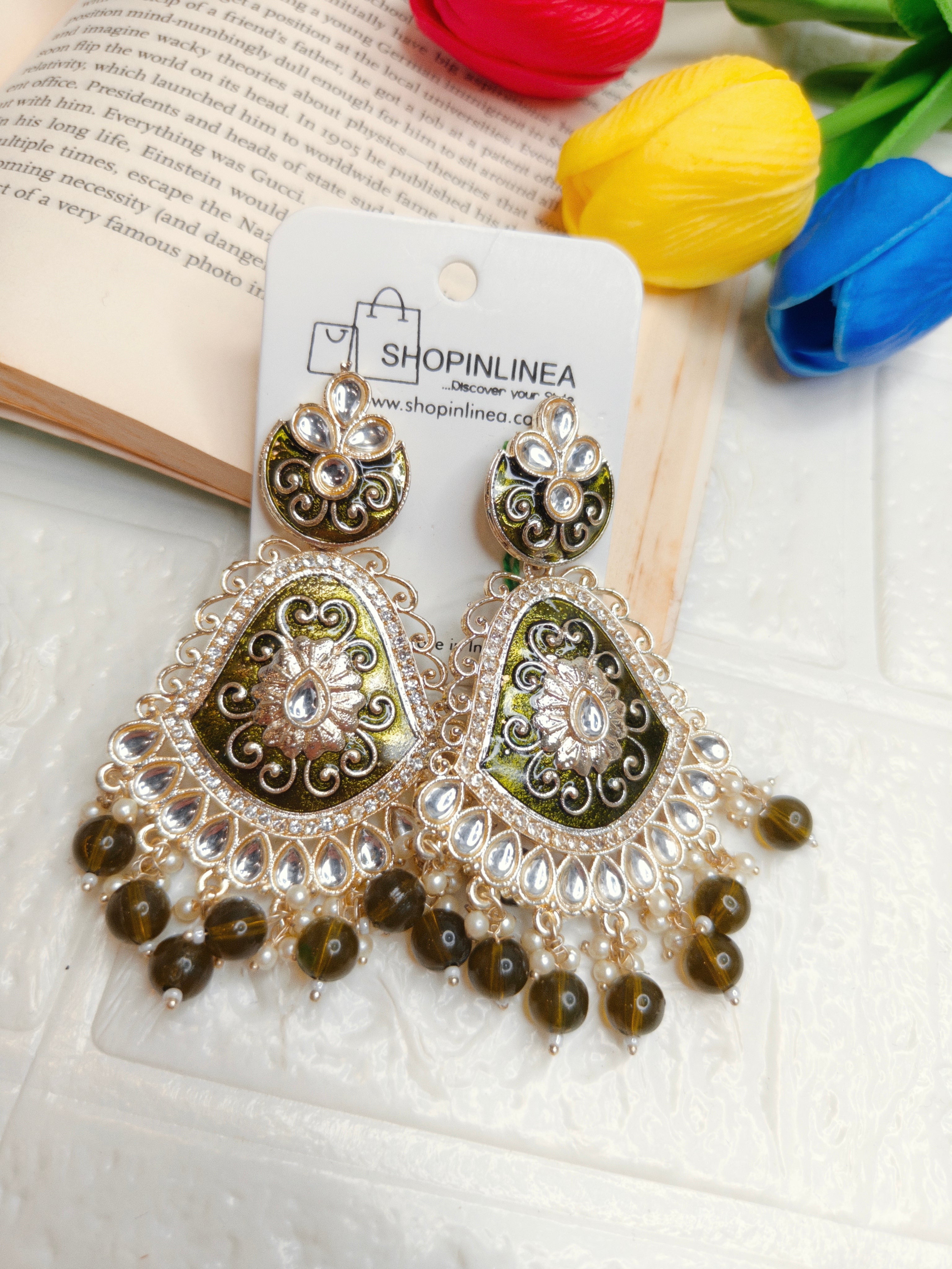 Designer Gold Chandbali Earrings