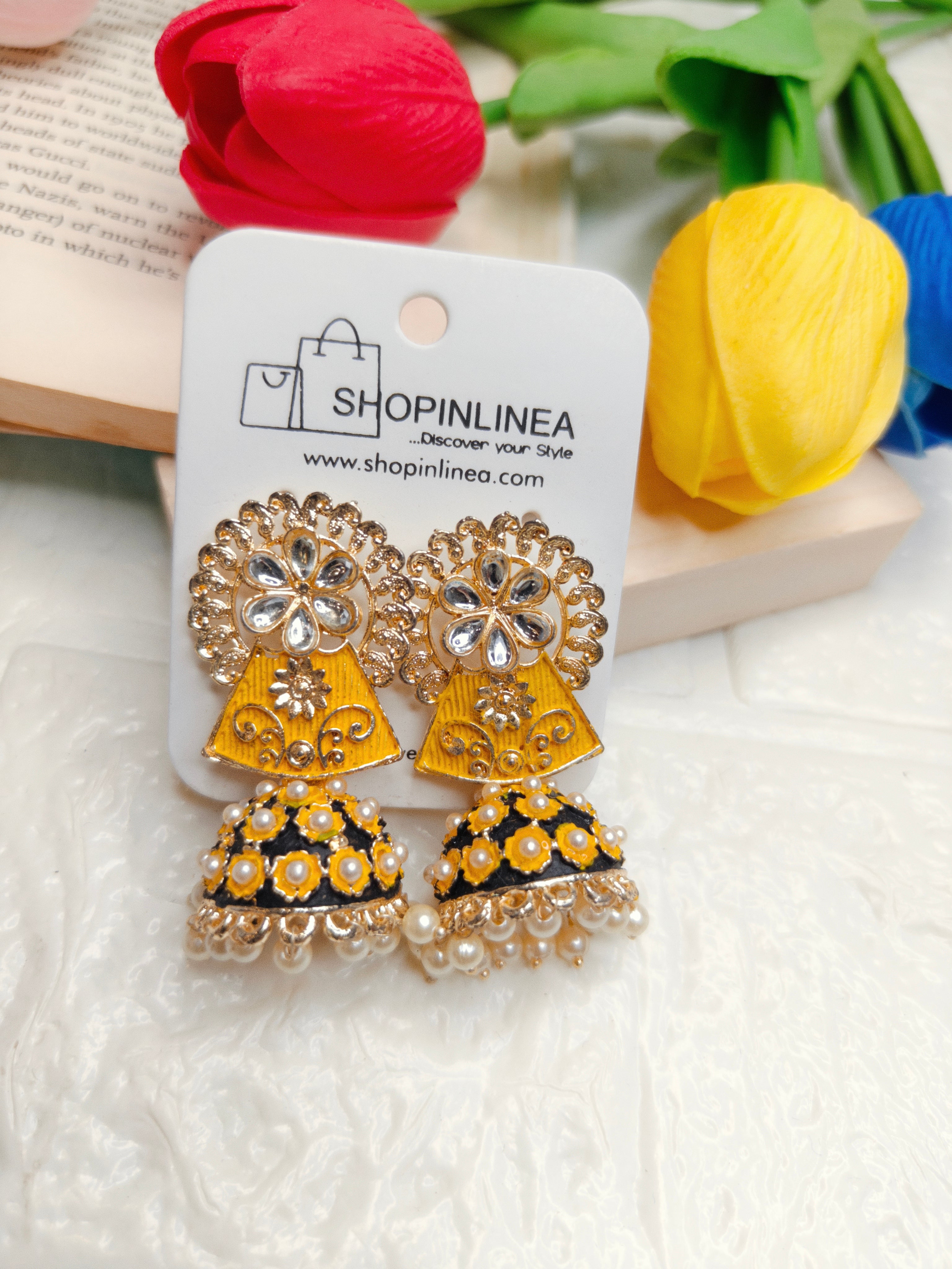 Yellow & Black Jhumki