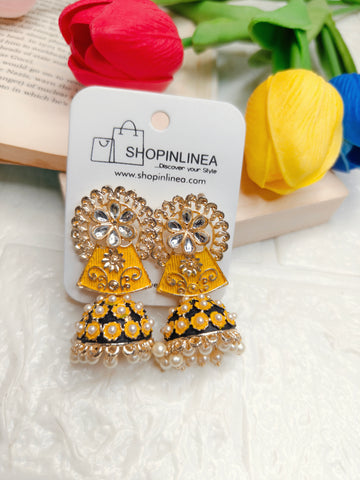 Yellow & Black Jhumki