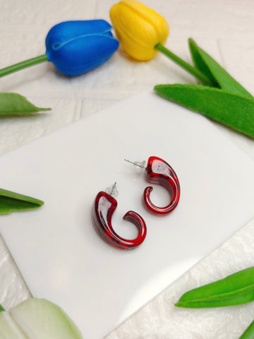 Latest Voylla Resin Cherry Hoop Earrings