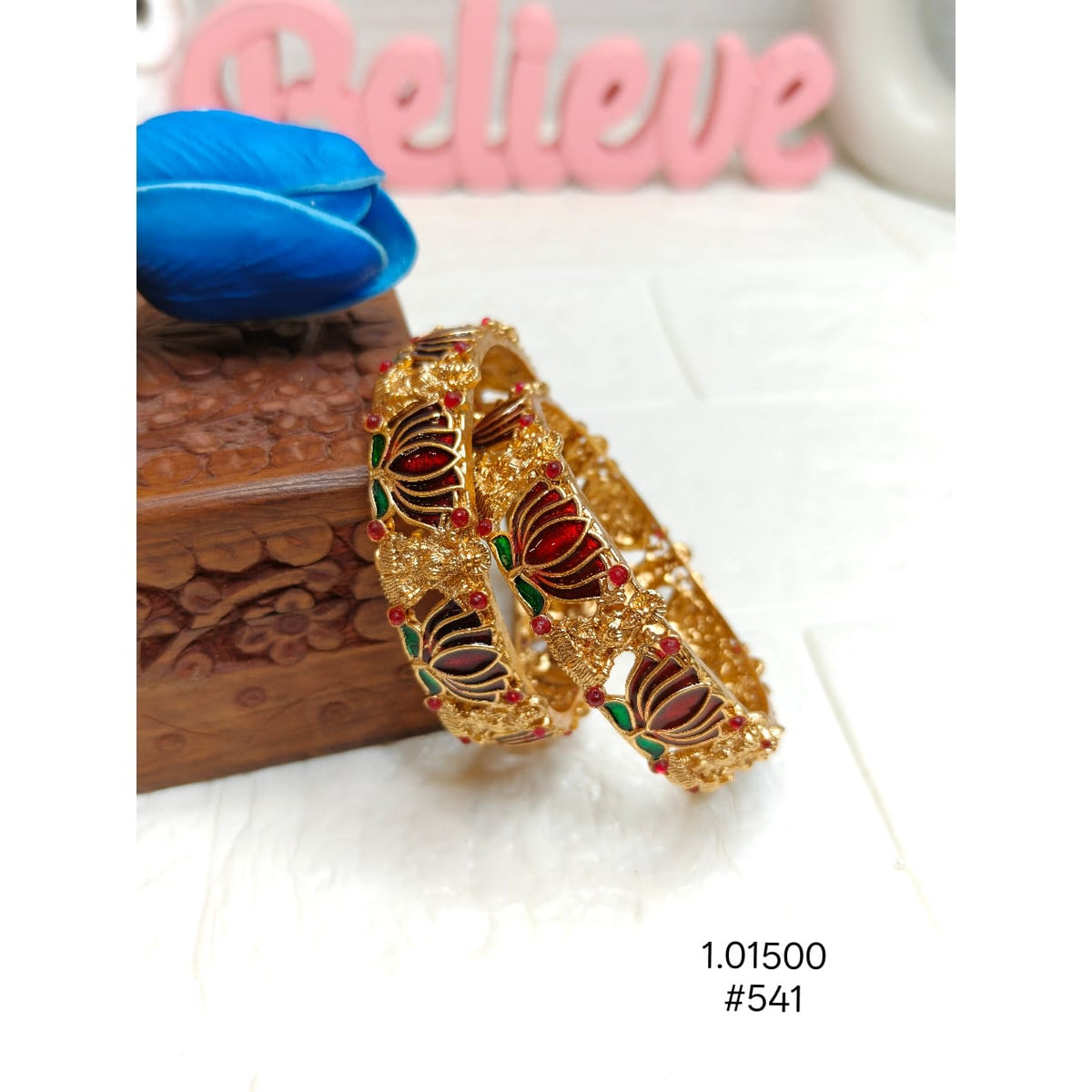 Ethnic Lotus Lakshmi Design Bangles