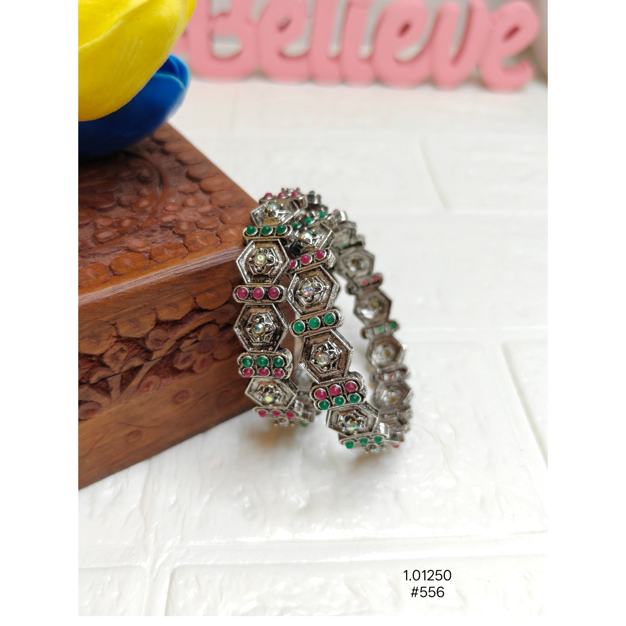 Antique Style Oxidized Silver Bangle