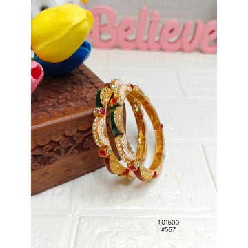 Elegant Gold Tone Meenakari Bangles