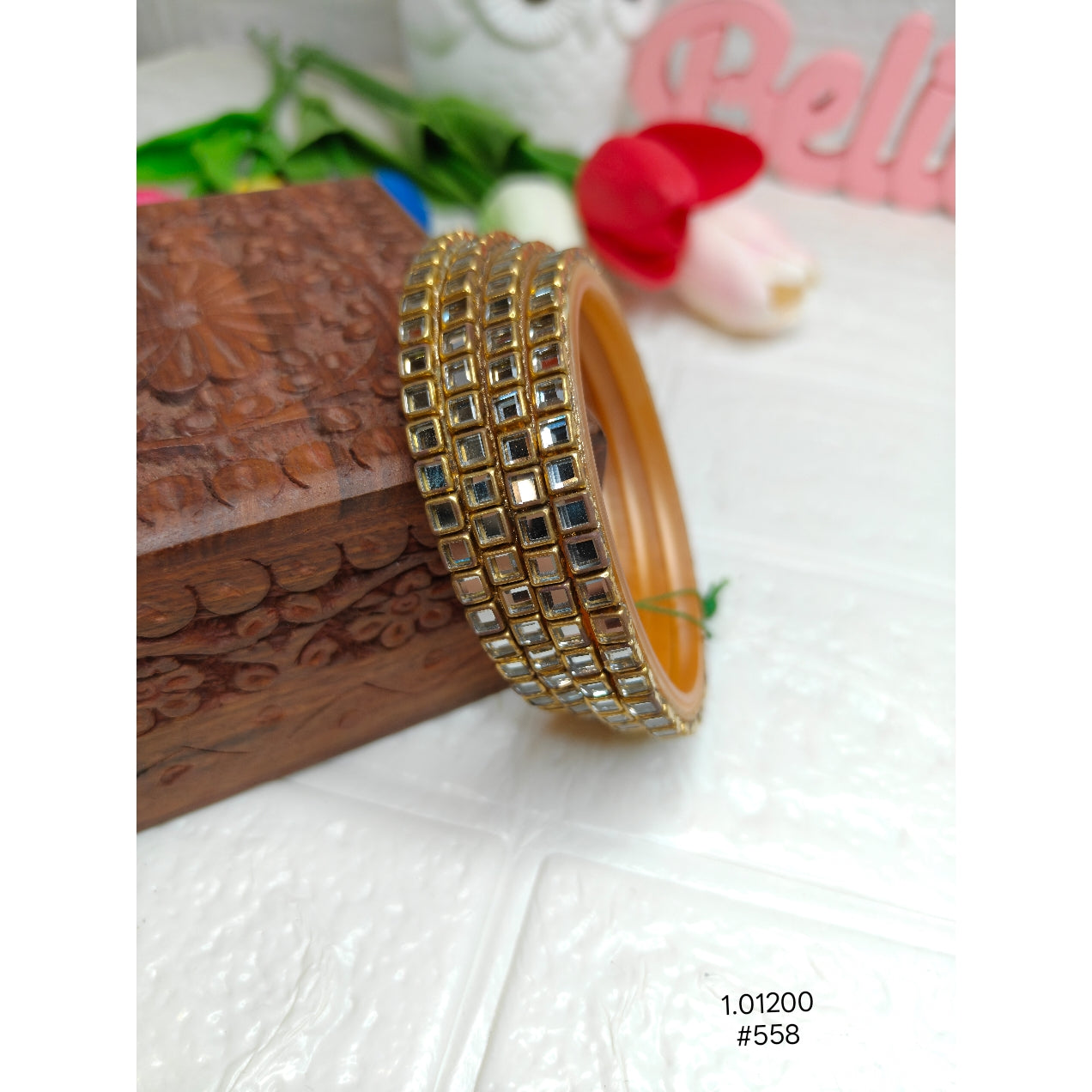 Elegant Gold Plated Kundan Bangles