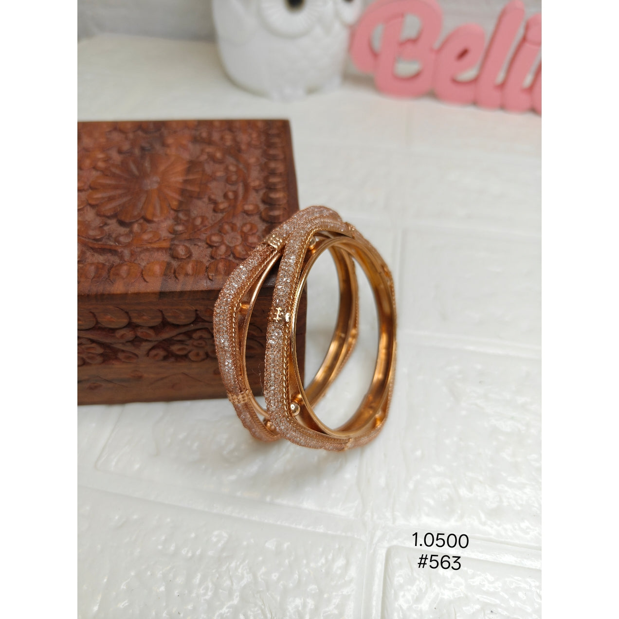 Rose Gold Finish Metal Bangle