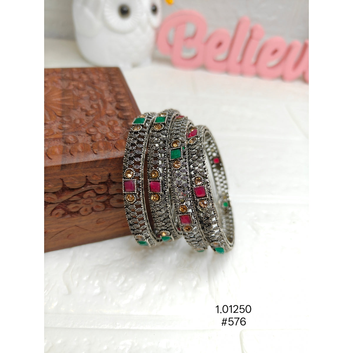 Premium Oxidized Silver Kada